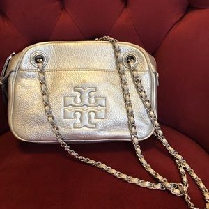 Tory Burch silver crossbody bag